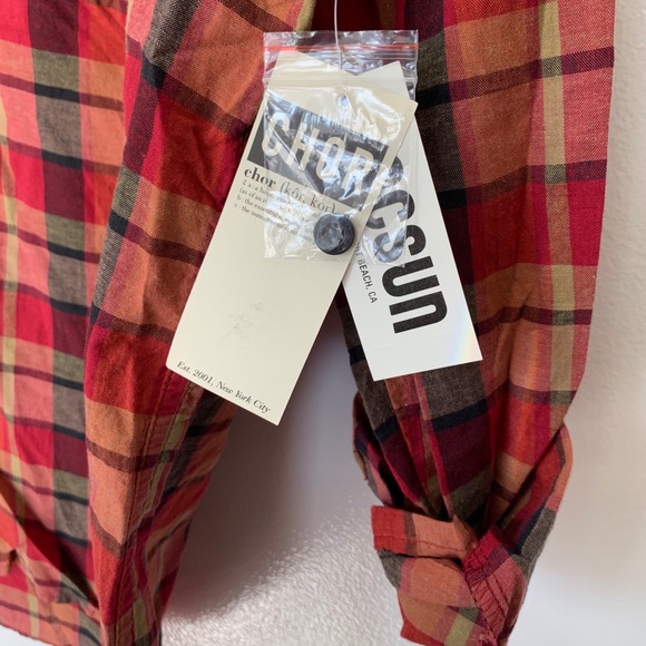 Chor plaid button down with a hood - Picture 2 of 4